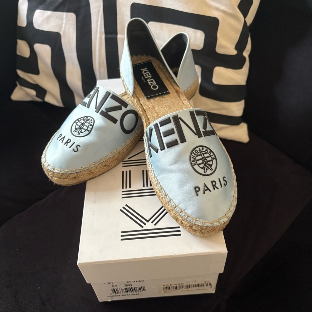Kenzo Sky Blue Espadrilles with Logo